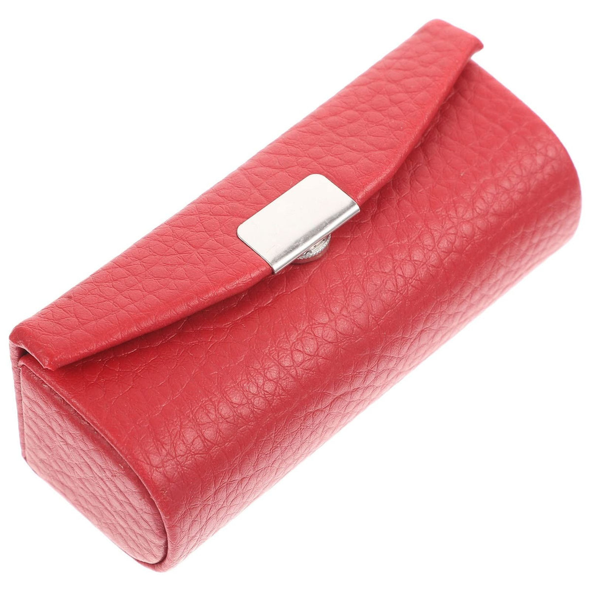 Leather Lipstick Case with Mirror - Travel Cosmetic Organizer for Women