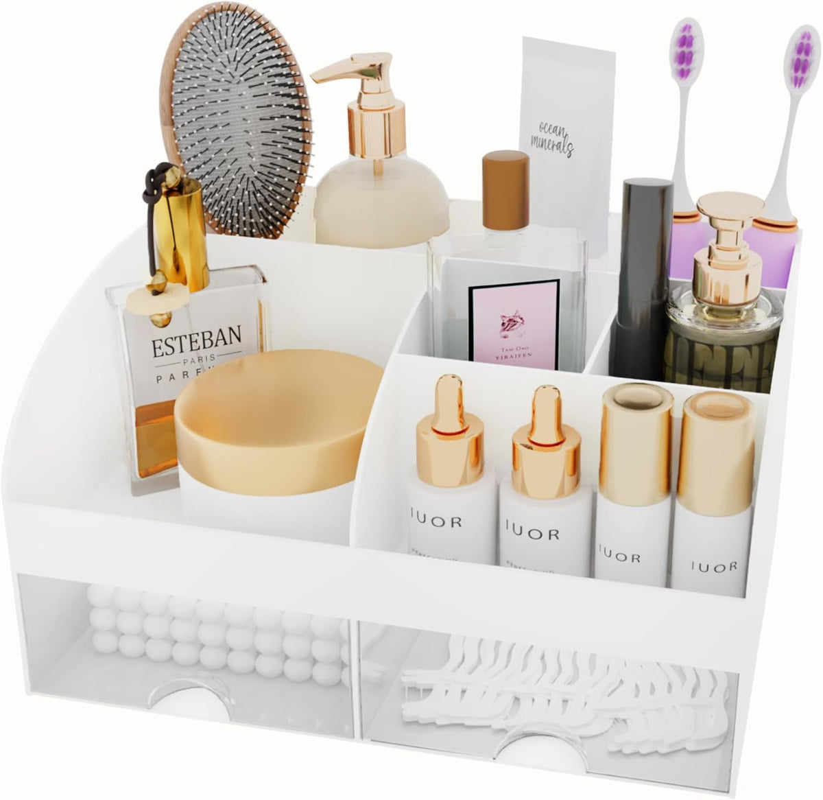Makeup Organizer with Drawers - Cosmetic Storage for Vanity Bathroom
