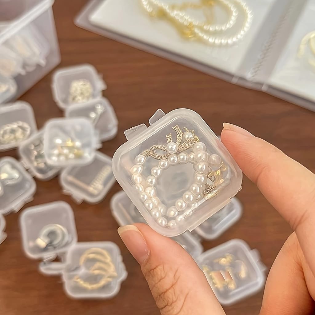Mini Jewelry Storage Containers - 40 Pcs Small White & Gold Organizer Set