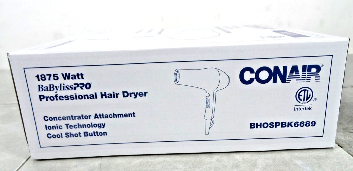 Conair 1875W Professional Hair Dryer - Black, Salon-Quality Styling