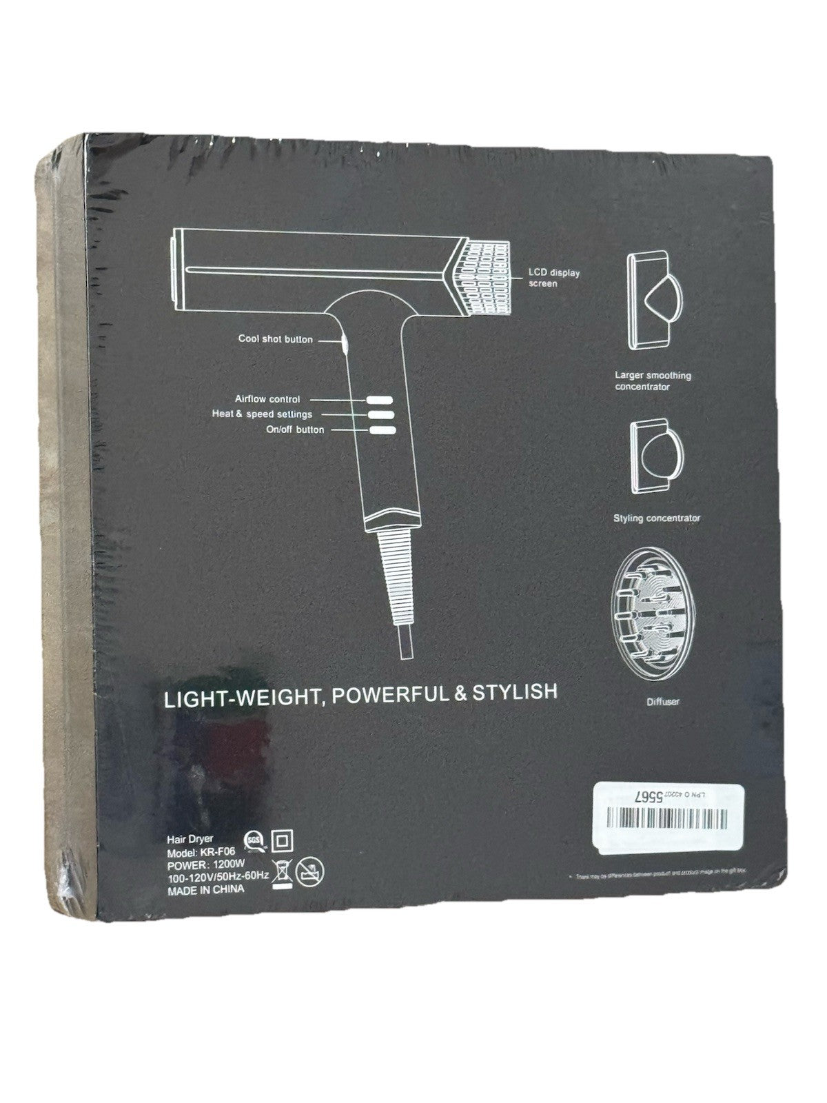 Professional Ionic Hair Dryer with Diffuser - High Speed Lightweight Styling Tool