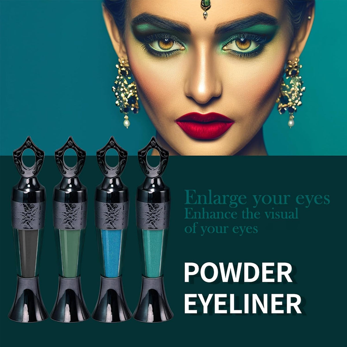 Long-Wearing Powder Eyeliner - Smudge-Proof & Intense Color for Eyes