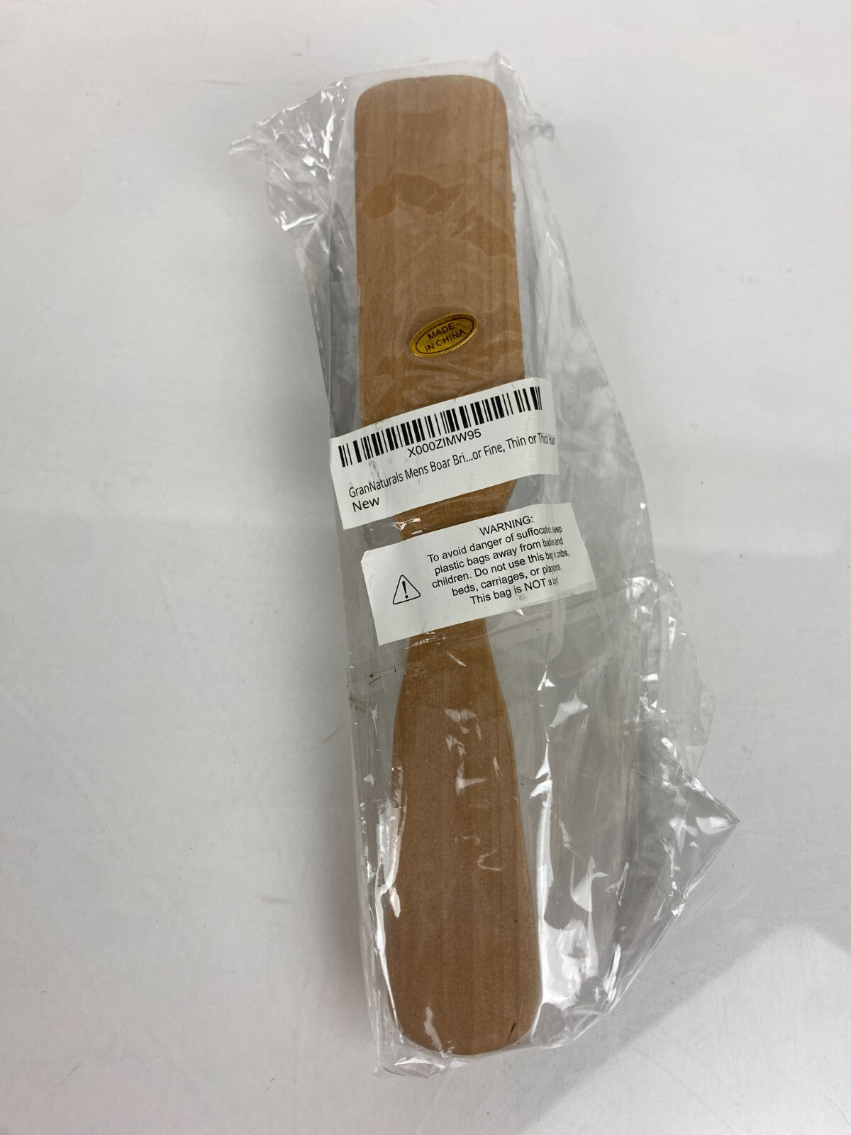 Men's Boar Bristle Hair Brush - Natural Wooden Wave Styling Comb
