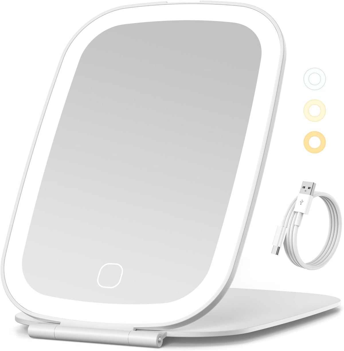 Rechargeable LED Travel Makeup Mirror 7x5 Inch with Bright Light