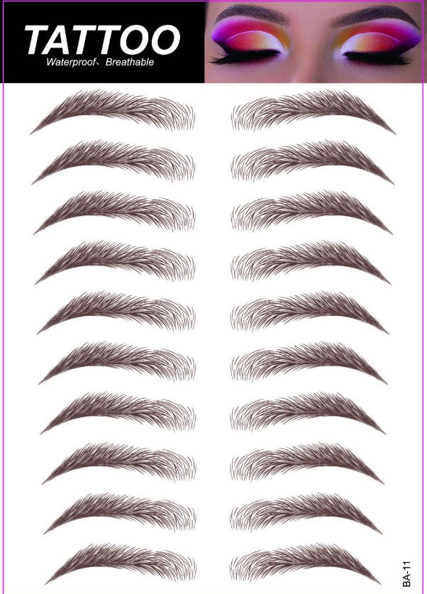 Waterproof Hair-Like Eyebrow Tattoo Stickers - Natural Microblading Effect, Reusable, 4D Texture