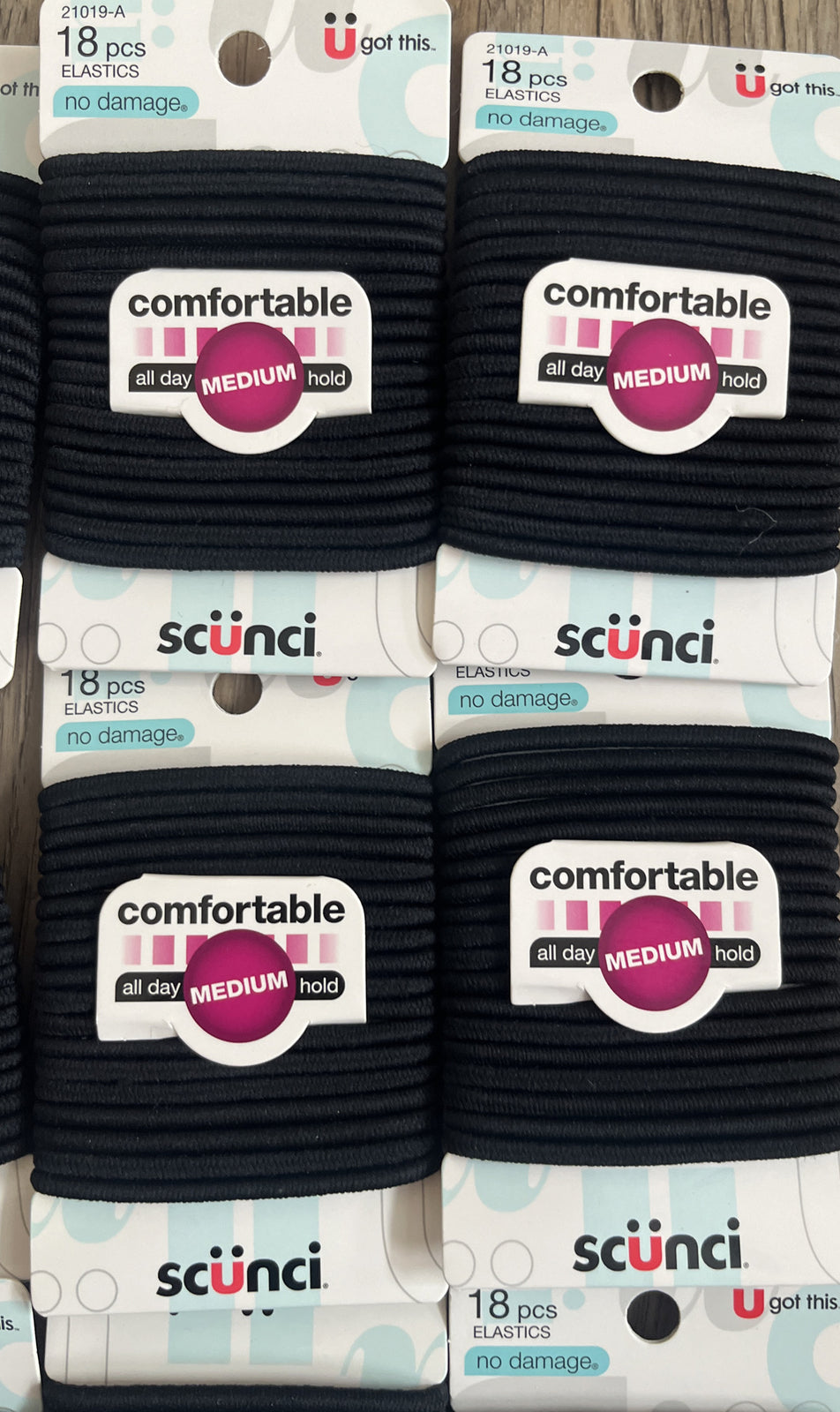 18 Pack Scunci No Damage Comfort Classic Hair Elastics Black 18pcs