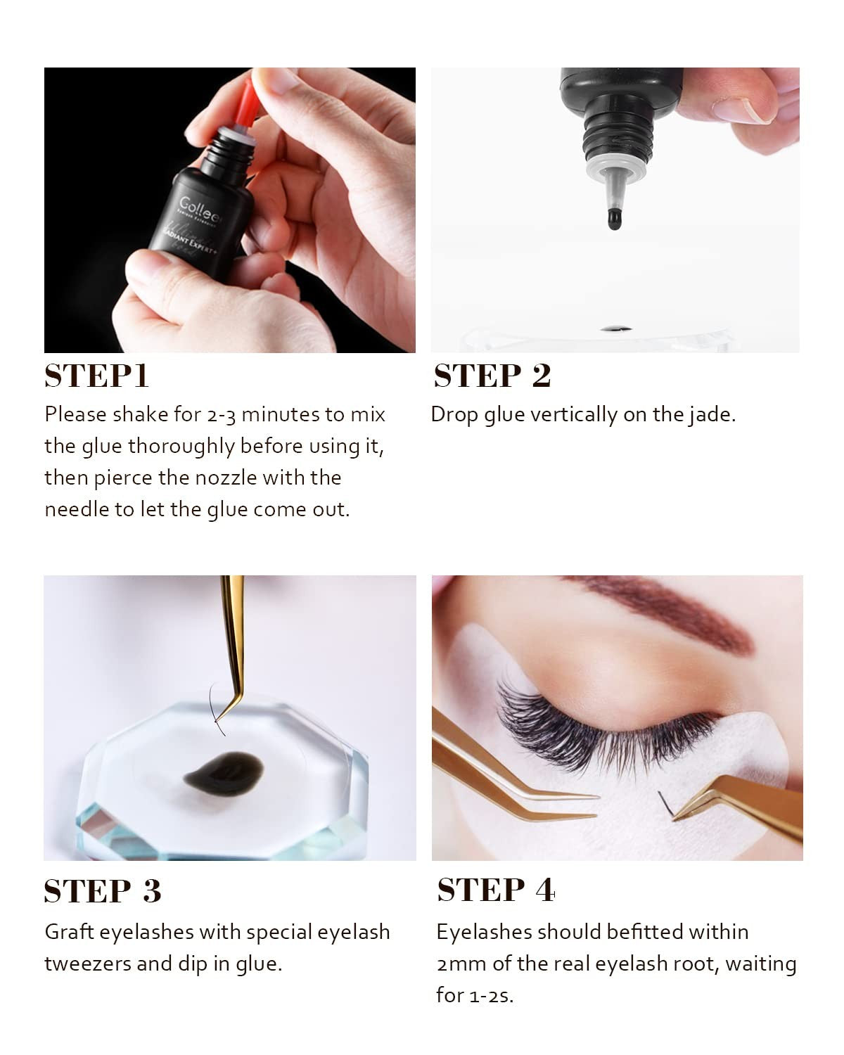 Fast Drying Eyelash Extension Glue - 6-8 Week Retention, 0.17 fl oz