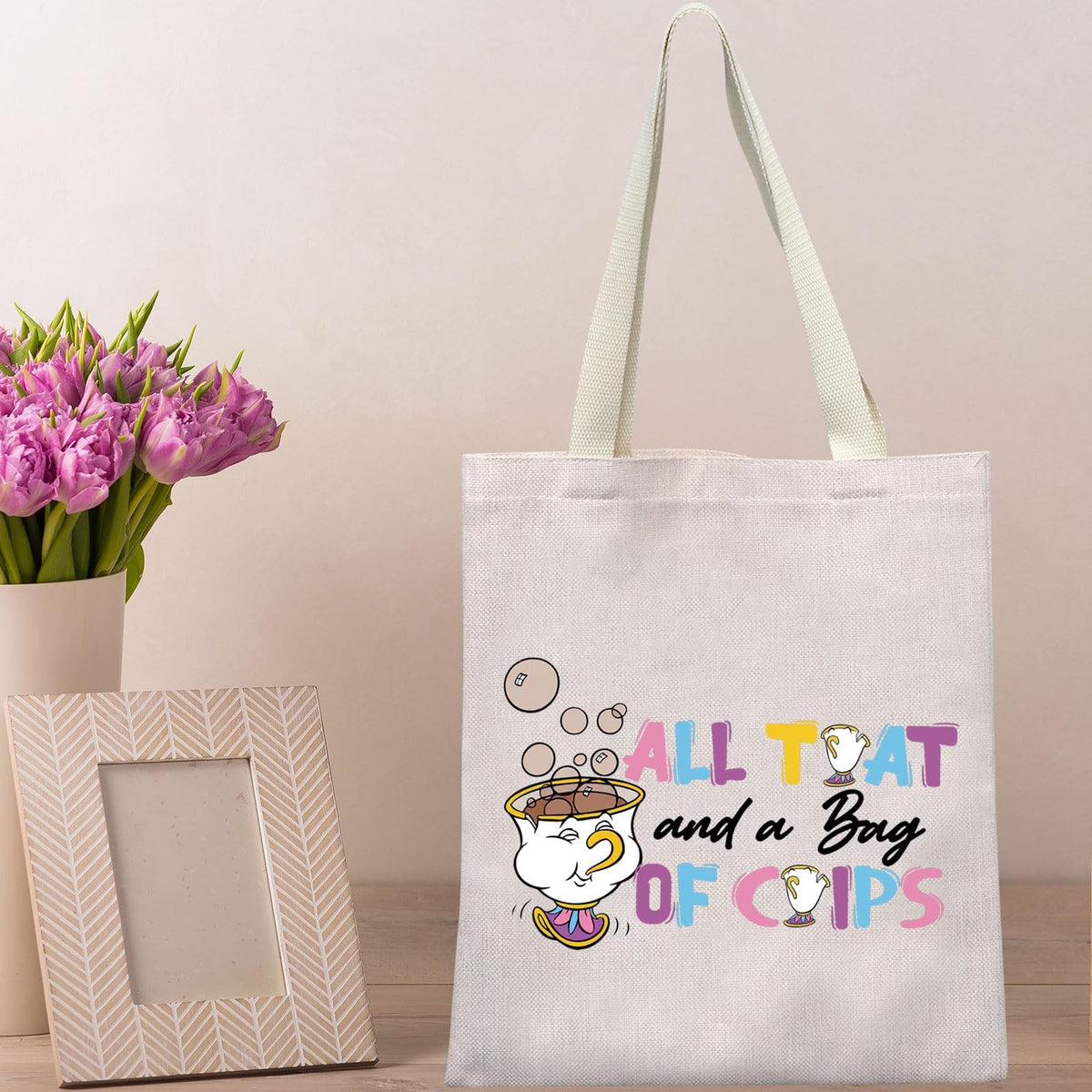 Mrs. Potts and Chip Makeup Bag - Medium Cosmetic Travel Pouch