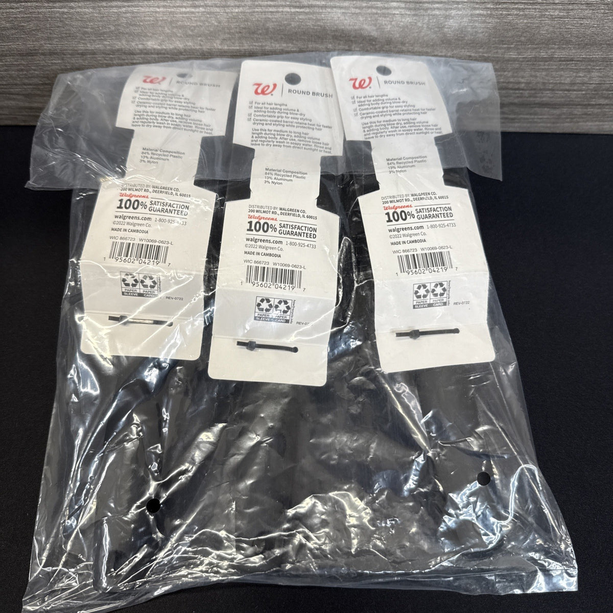 Walgreens Vent Brush Set Black & Gold 3 Pack Household Cleaning Tool