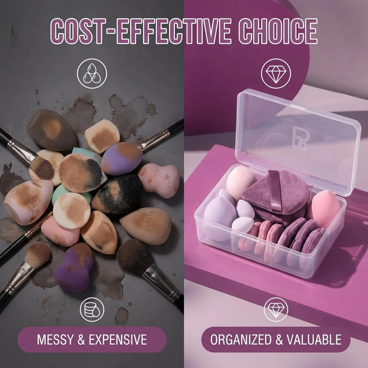 Makeup Sponge Set 14PCS Triangle Puff for Face & Beauty Application