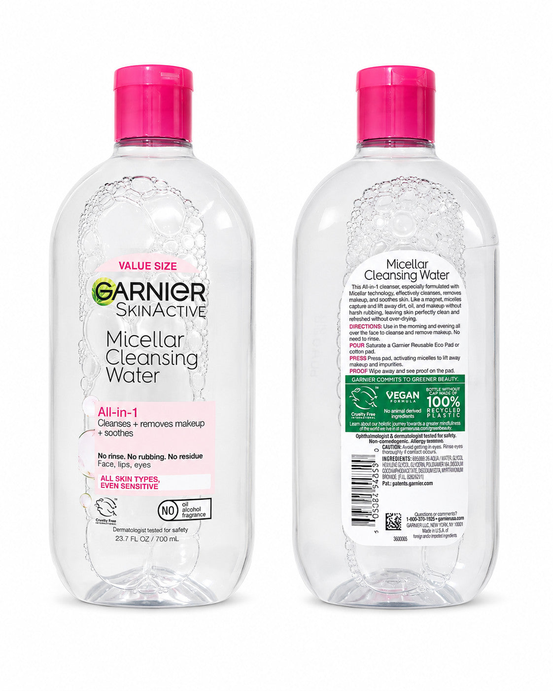 Garnier Micellar Cleansing Water All-in-1 23.7 fl oz / 700 mL - Gentle Makeup Remover & Skin Soothing