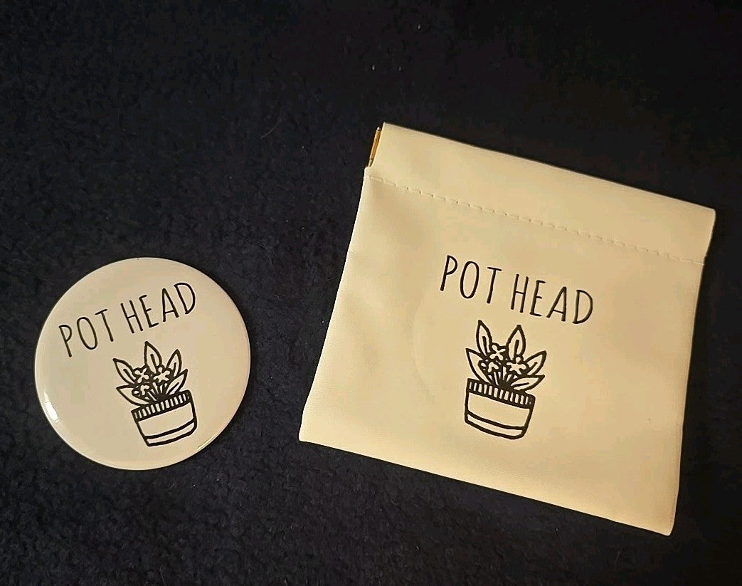 Funny Purse Mirror With Pouch - Portable Compact Handheld Accessory