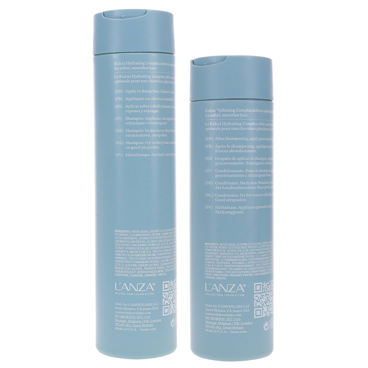 L'ANZA Healing Moisture Kukui Hydrating Shampoo & Conditioner Set 10.1 oz