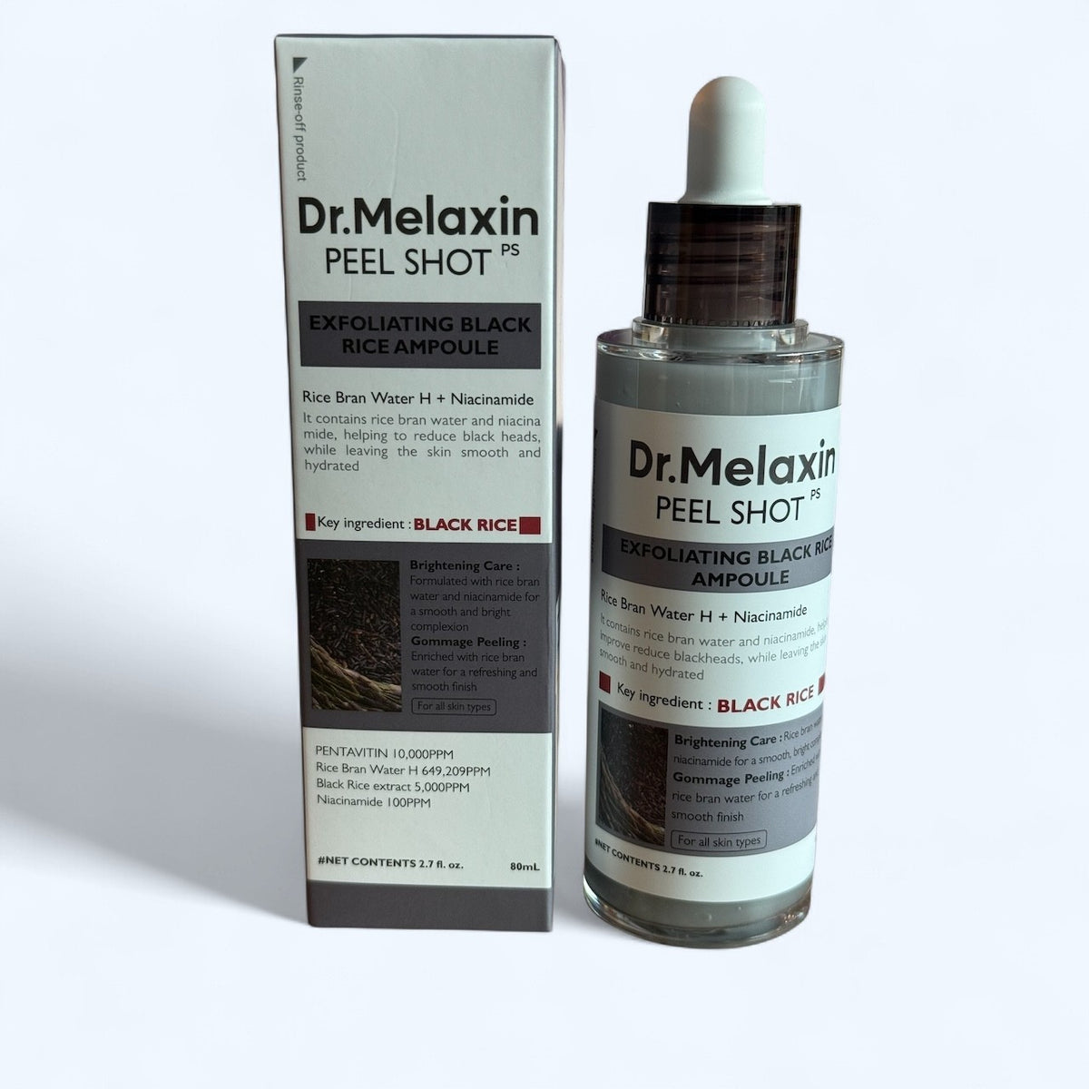 Dr.Melaxin Black Rice Exfoliating Ampoule 80ml | Smooth Skin &