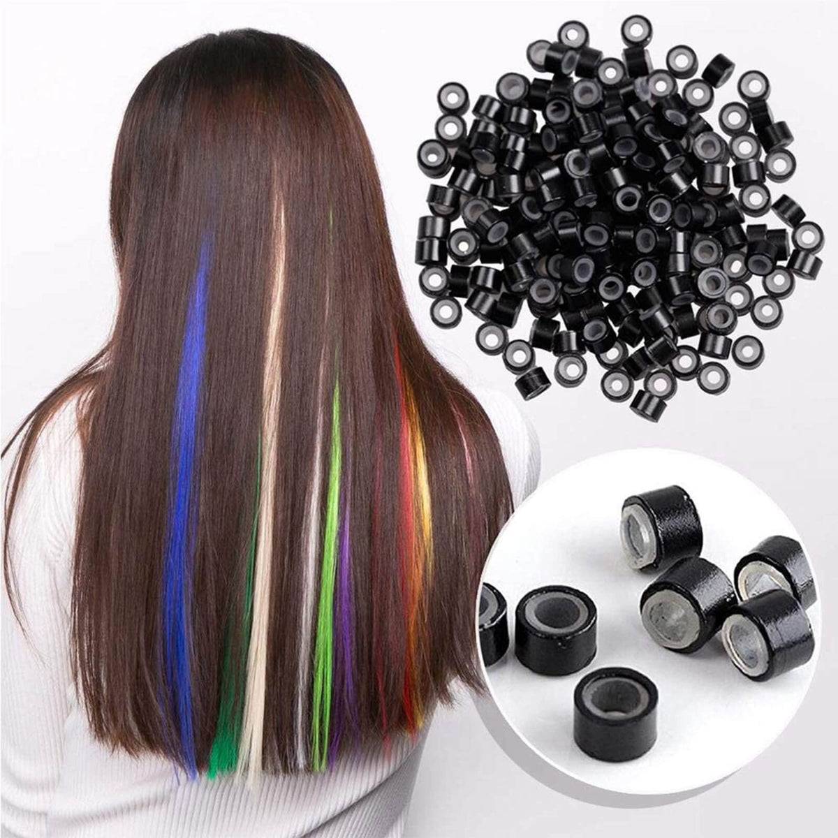 500 PCS Hair Extension Tool Kits Professional 503 Piece Set, Black