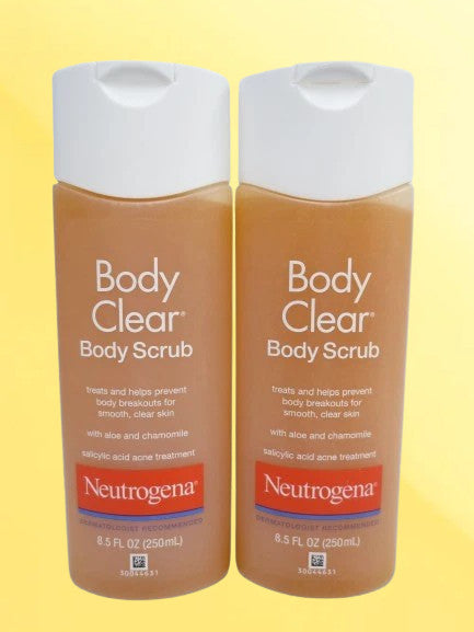 NEUTROGENA BODY CLEAR SCRUB ACNE TREATMENT 8.5 OZ LOT OF 2