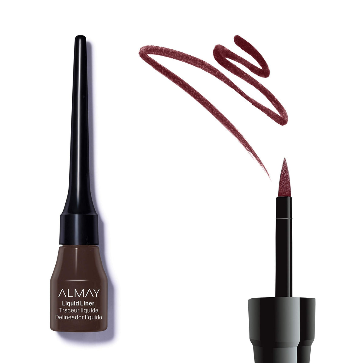 Waterproof Brown Liquid Eyeliner - Hypoallergenic & Cruelty-Free, 1 Fl Oz