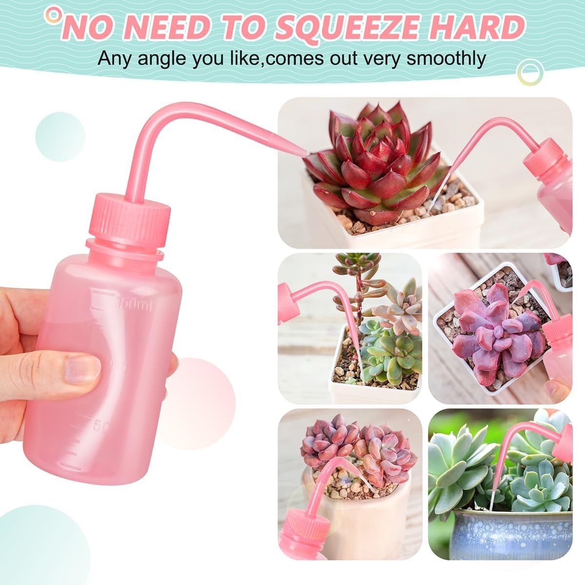 150ML Pink Squeeze Water Bottle for Lash Extensions & Travel