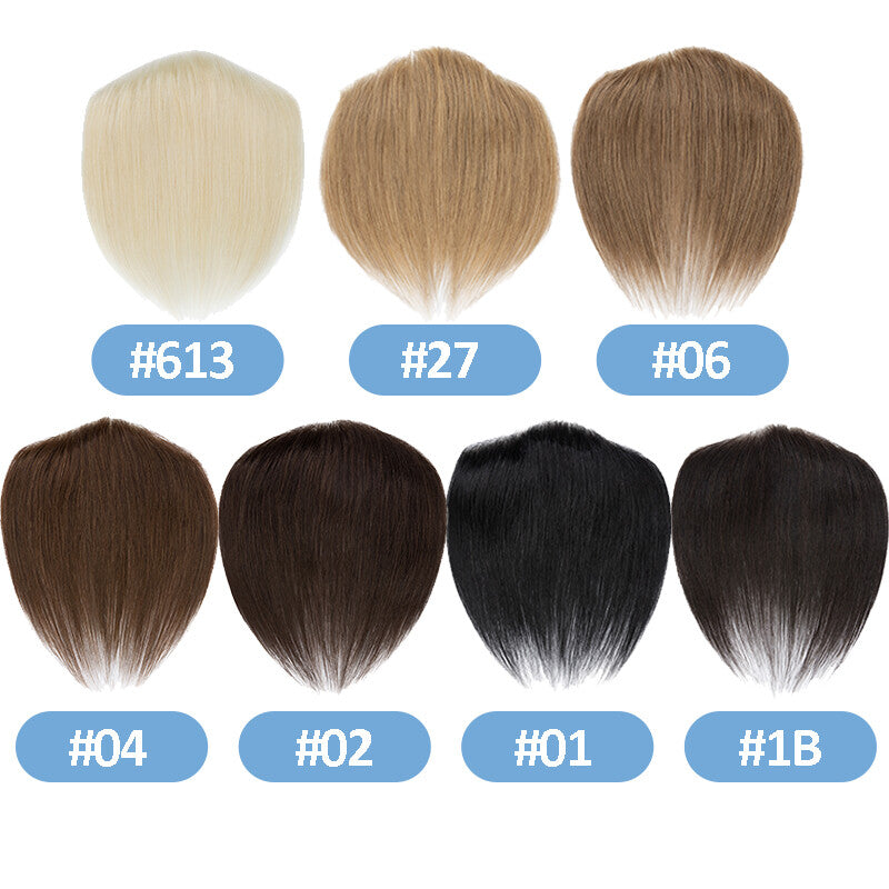 Men's Receding Hairline Toupee with Human Hair & Skin PU Base