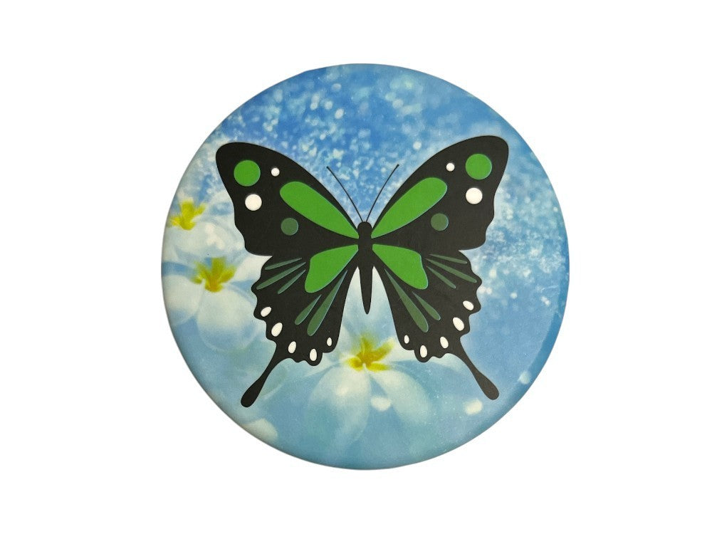 Butterfly Theme Folding Compact Mirror with Dual Mirrors for Makeup & Travel