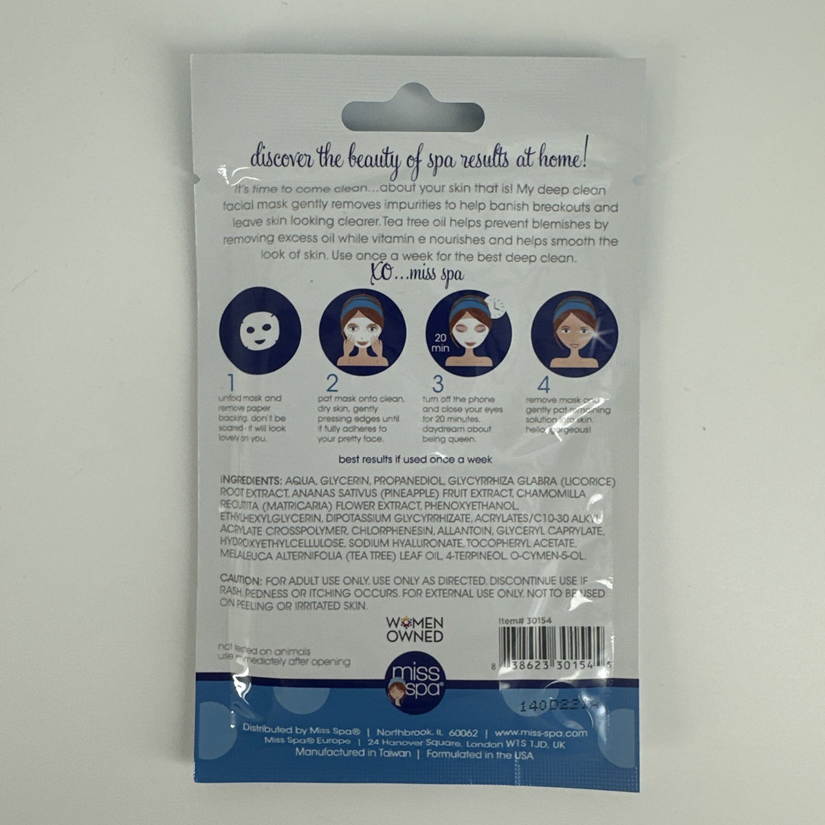5-Pack Deep Clean Blemish Facial Sheet Mask Tea Tree Vitamin C