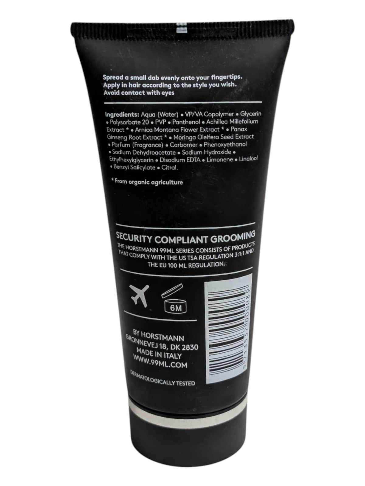 Organic Hair Gel for Men - Strong Hold with Yarrow & Ginseng, 3.6 oz