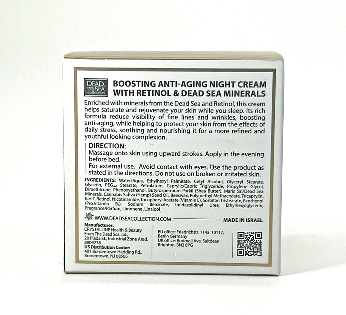 Dead Sea Collection Retinol Night Cream - Anti-Aging & Firming 1.69 oz