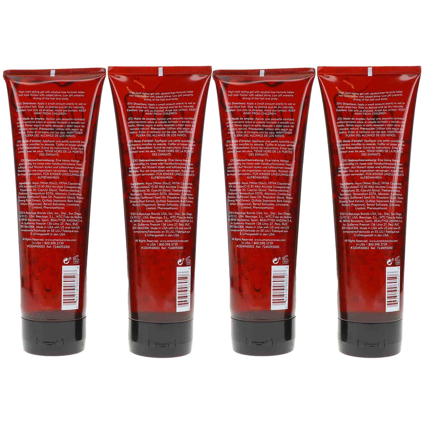 Men's Firm Hold Hair Gel 8.4 oz - Strong Shine & Long-Lasting Style (4 Pack)
