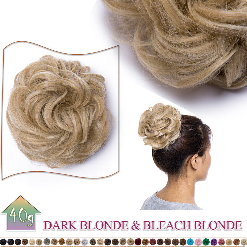 Curly Messy Bun Hair Extension Scrunchie Natural Updo Thick Human Hair