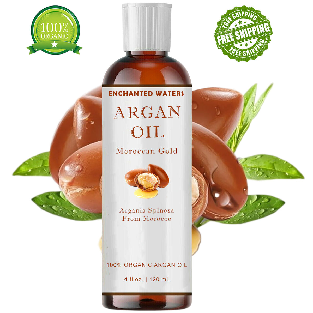 Pure Moroccan Argan Oil for Hair Skin Nails - 100% Natural Unrefined Virgin Oil