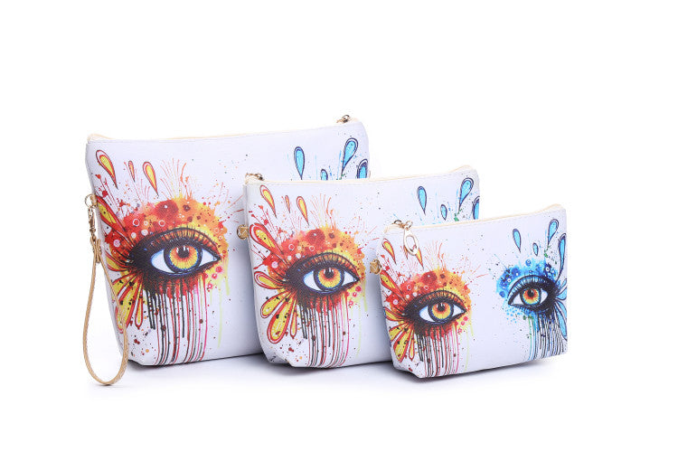 3-Piece Travel Cosmetic Bag Set with Purse & Pouch - Women's Toiletry Organizer