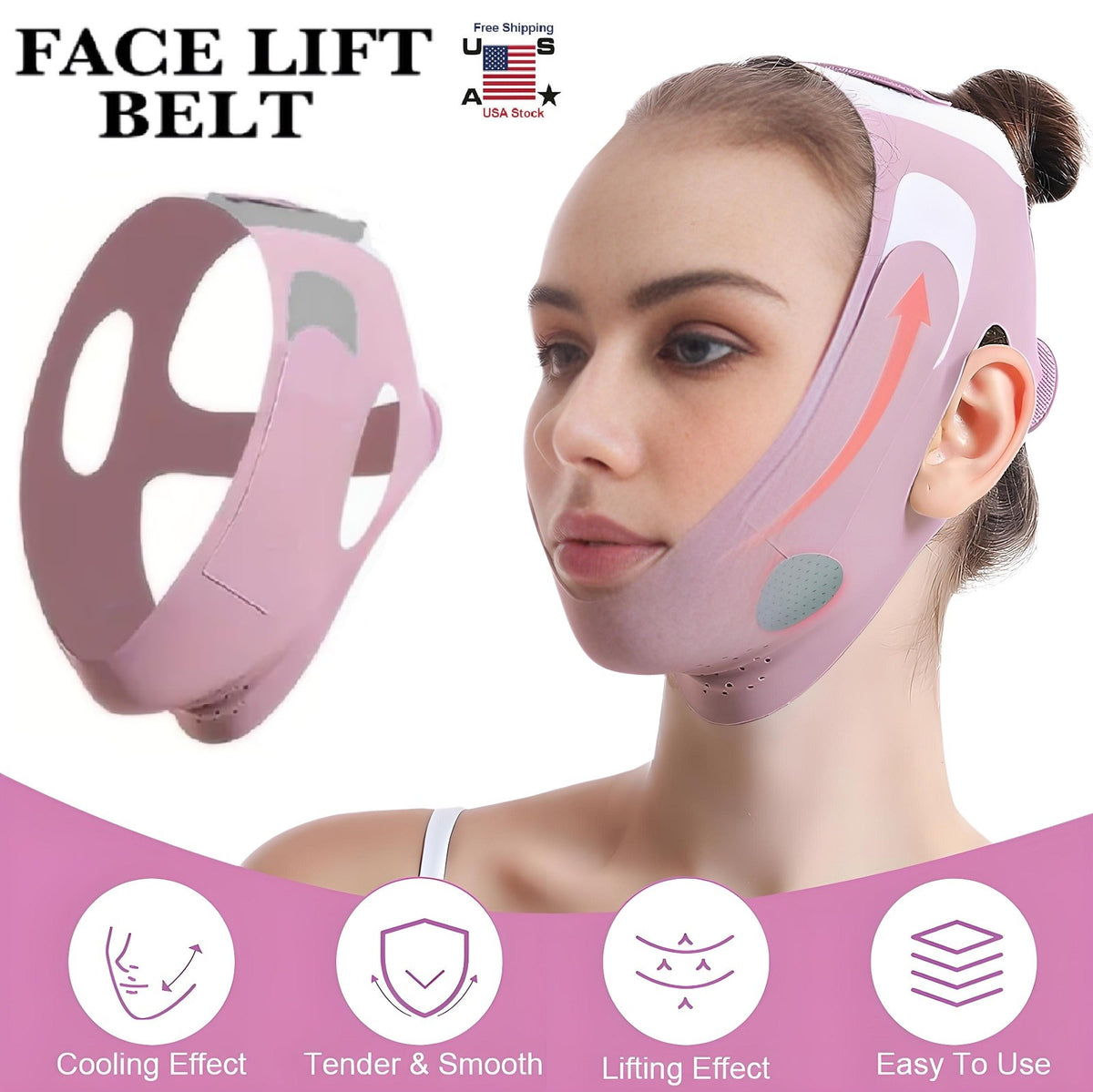 Adjustable Chin Strap Jawline Shaper Face Mask for V-Line Contouring