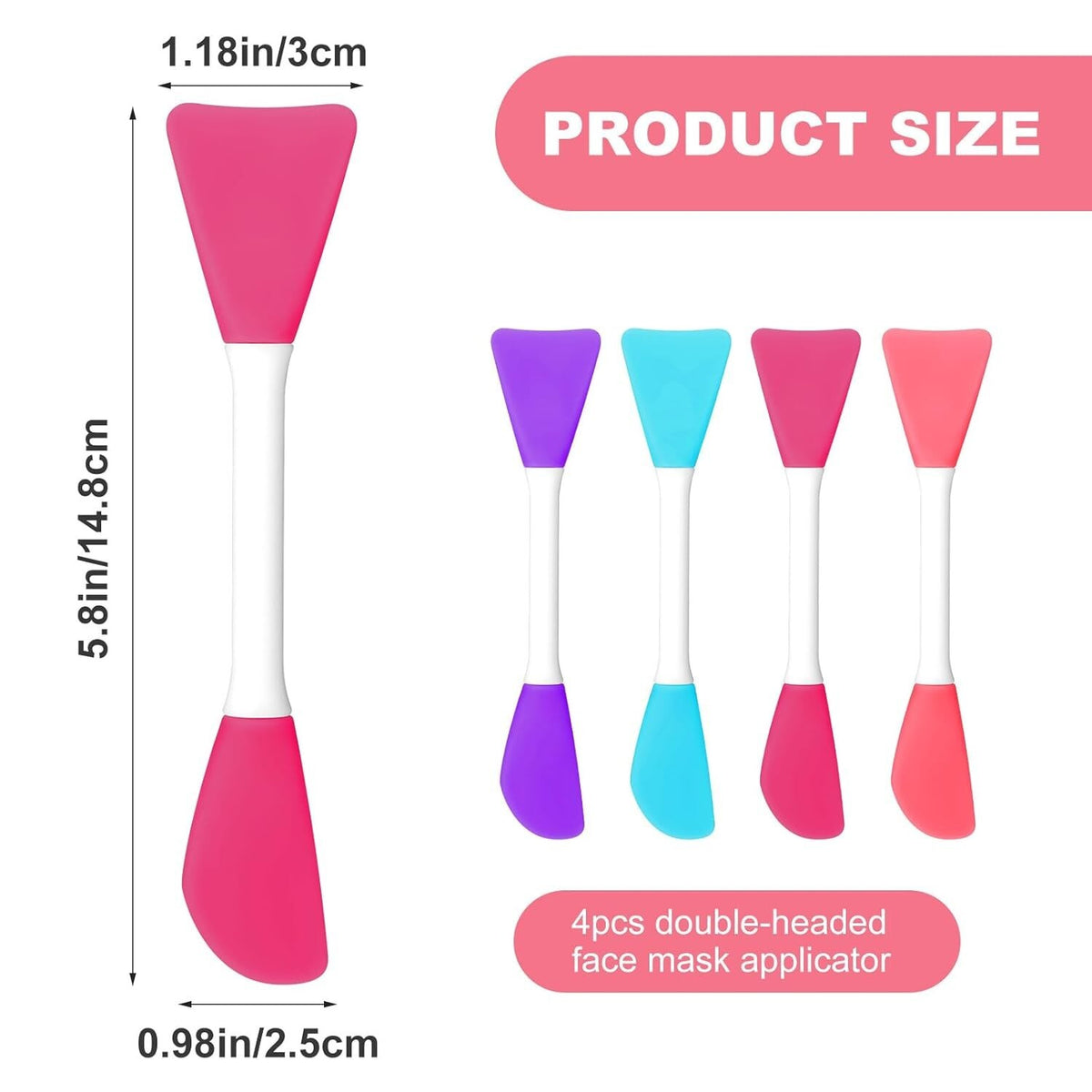Silicone Face Mask Applicator Set - 4 Pcs Facial Mask & Serum Brushes