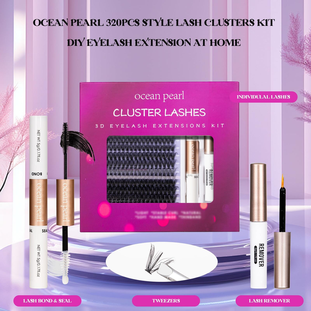 Lash Clusters Kit with 320 Pieces 11-20mm DIY Eyelash Extensions - Natural & Dramatic Looks
