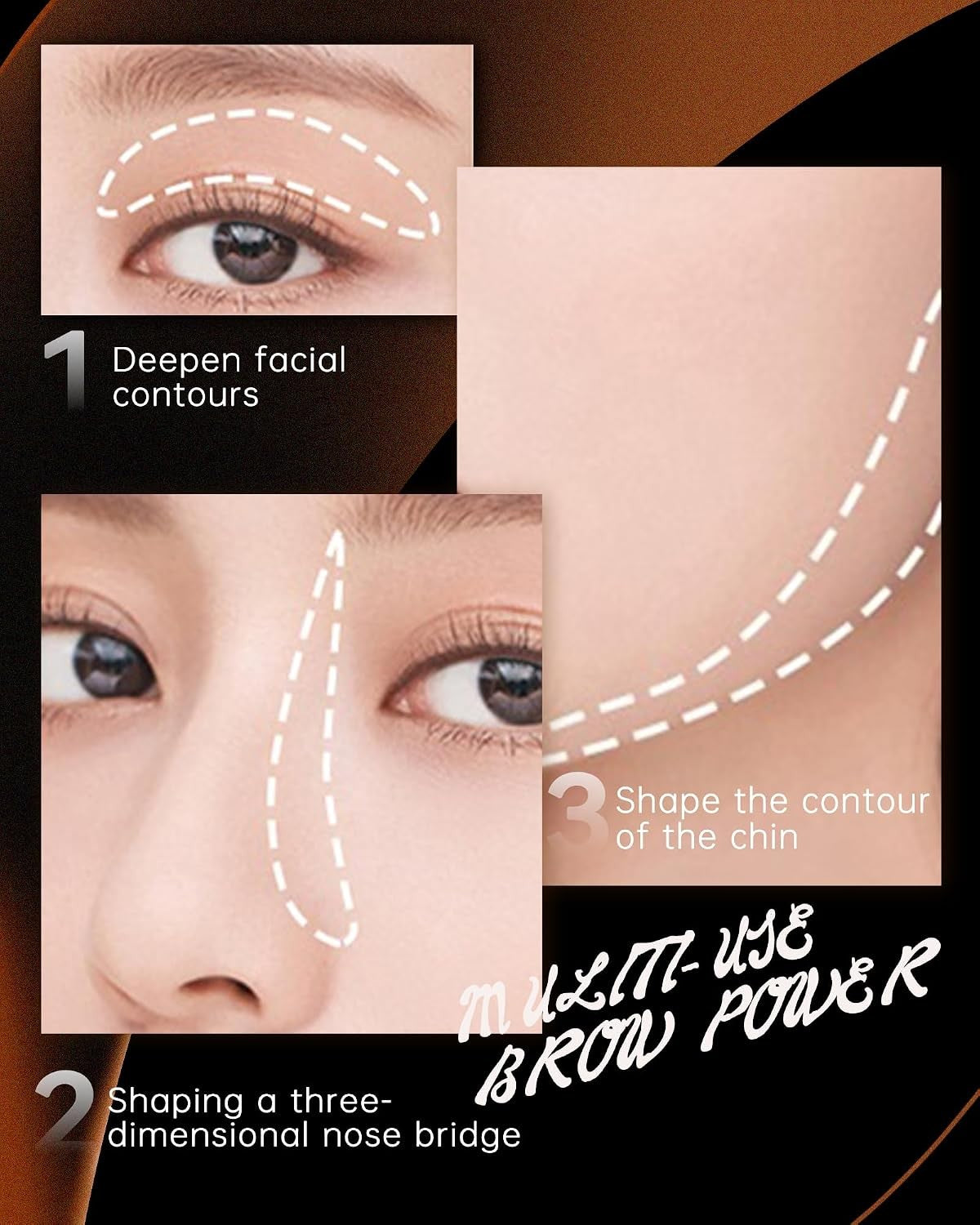 Waterproof Eyebrow Powder Palette - Light Brown and Grey for Natural, Long-Lasting Brows