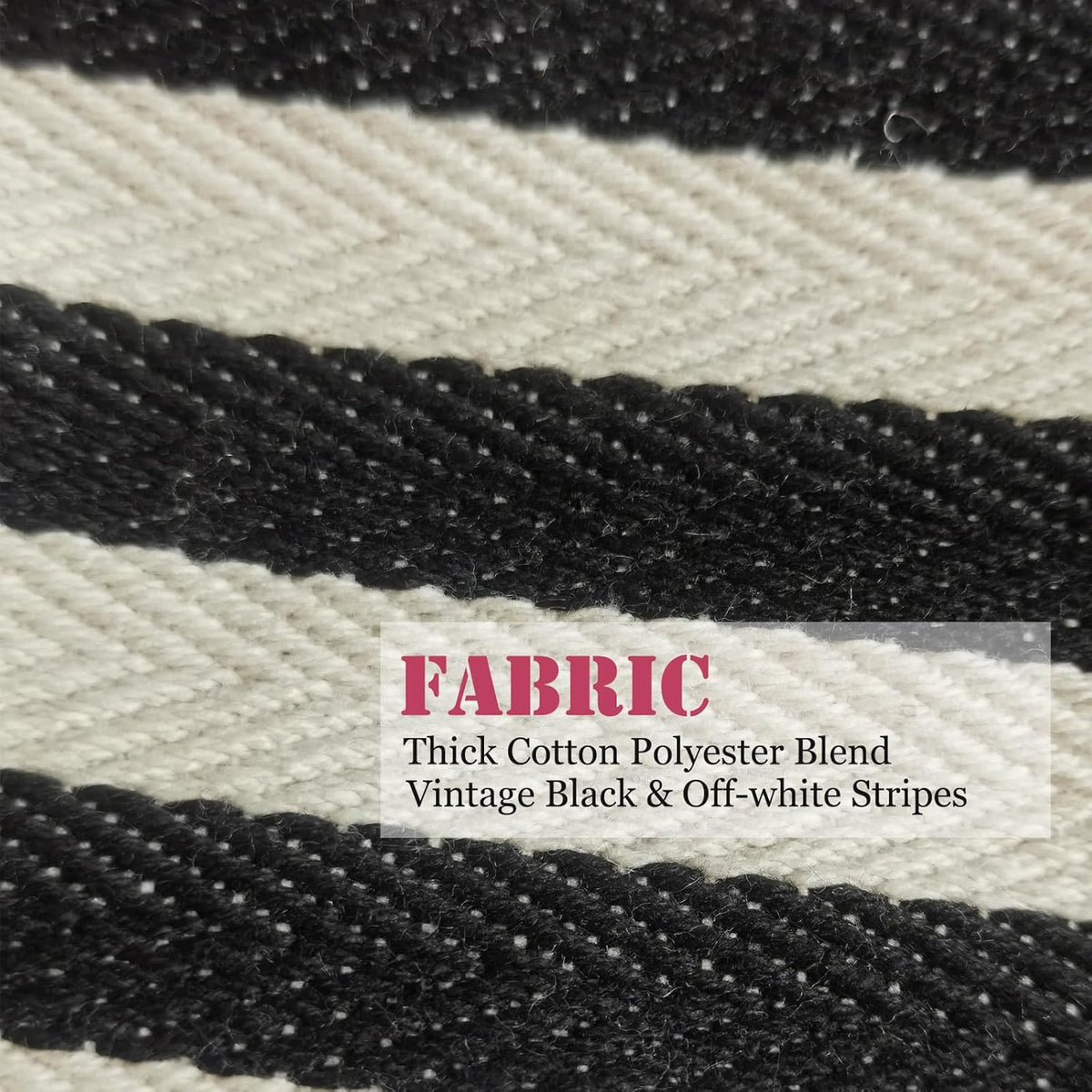 Large Stripe Canvas Makeup Bag Cosmetic Travel Pouch Organizer - Vintage Black & White