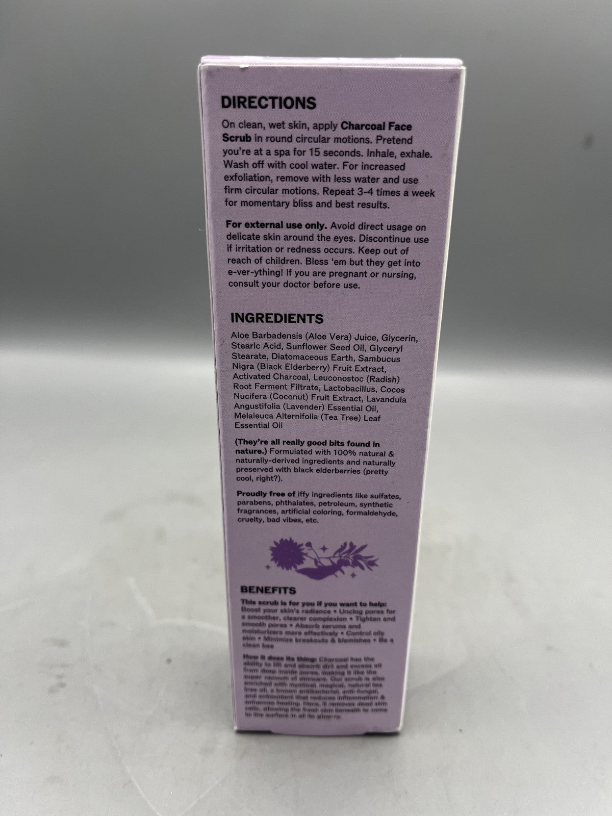 LilyAna Naturals Charcoal Face Exfoliant - 3oz Brand NEW In Box