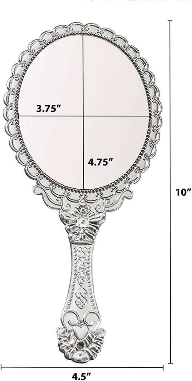 Vintage Handheld Mirror with Handle for Makeup & Personal Use