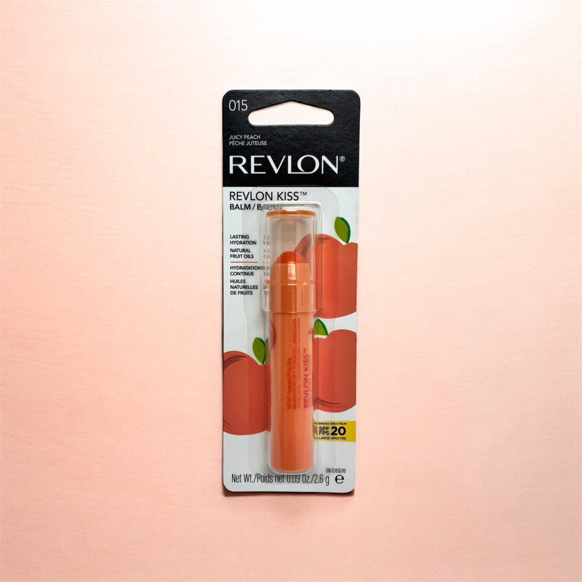 Revlon Kiss Lip Balm Juicy Peach SPF 20 Hydrating Lip Treatment 0.09oz