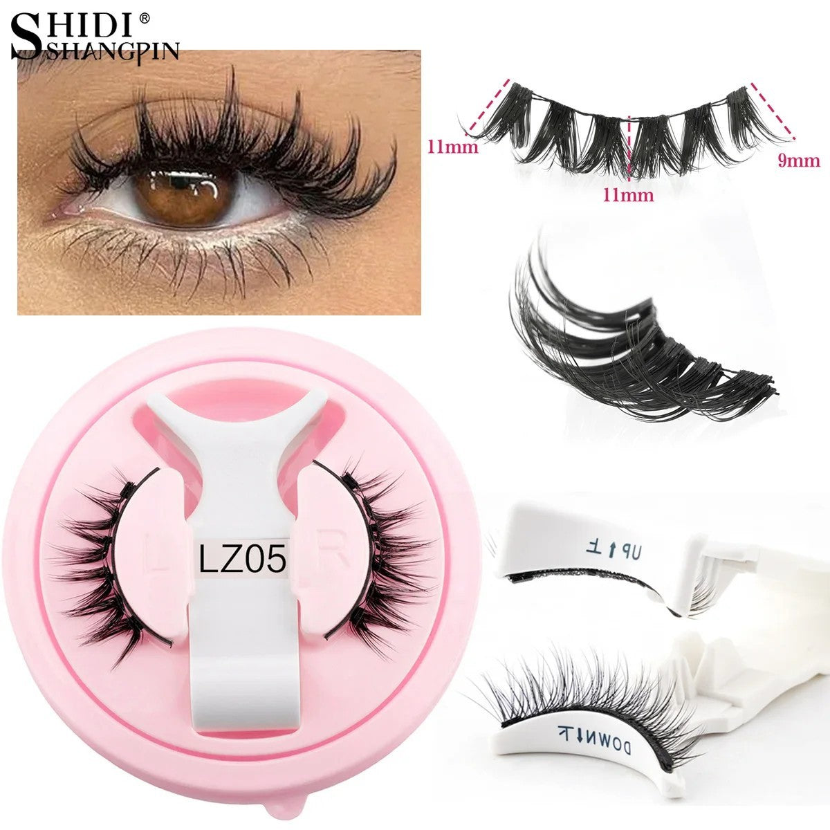 Magnetic False Eyelashes with Applicator Set – Reusable 3D Natural Look