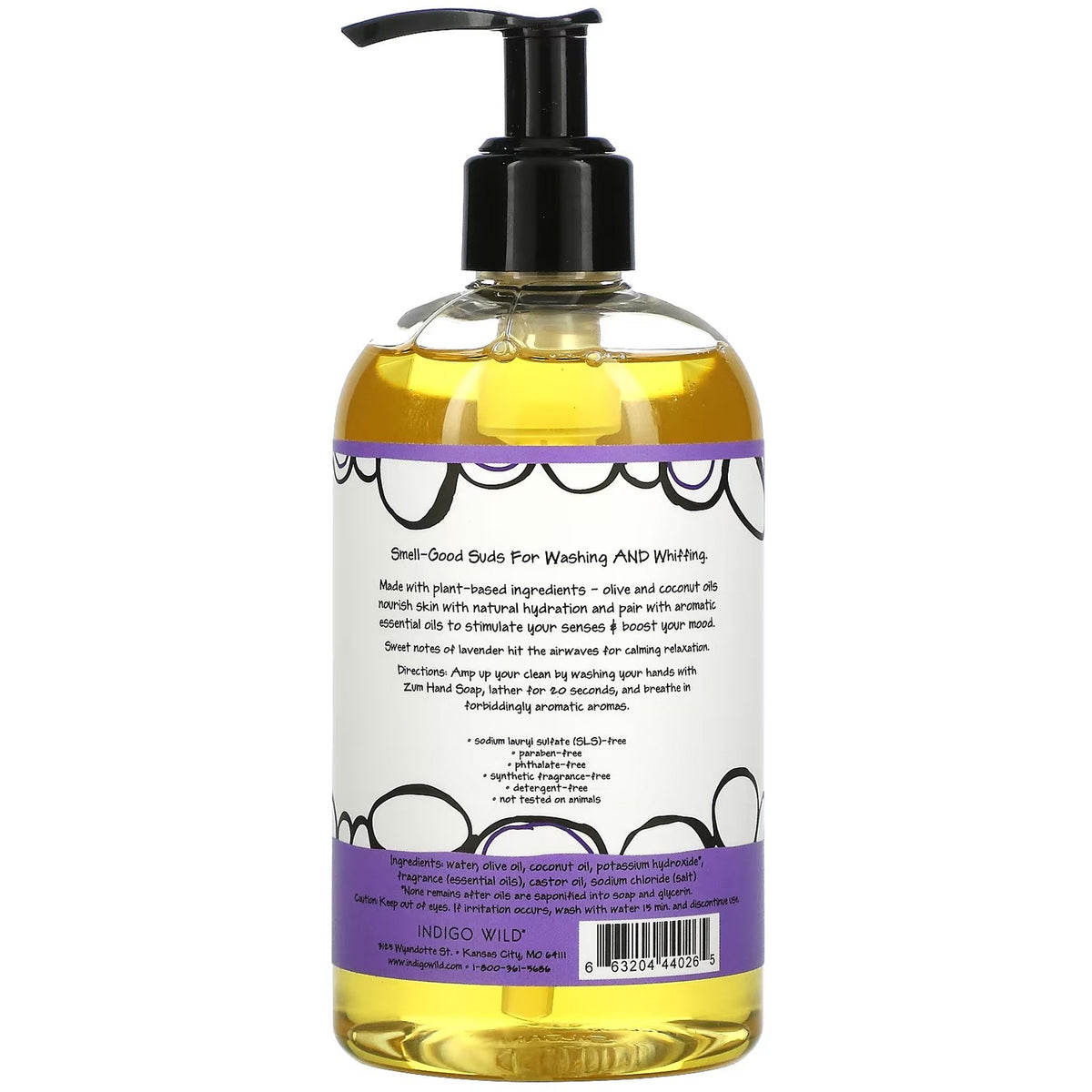 Lavender Hand Soap - Plant-Based, Moisturizing Liquid Hand Wash, 12 Fl Oz