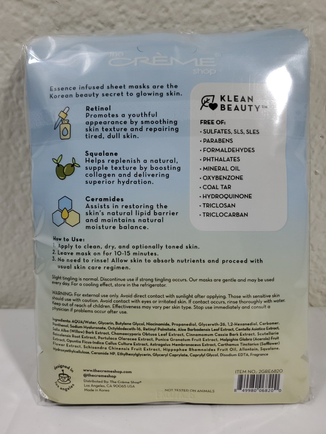 Anti-Aging Face Mask with Retinol, Squalane & Ceramides - The Creme Shop Klean