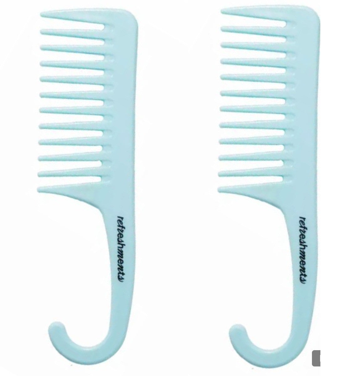Wide Tooth Detangling Comb in Blue - Pack of 2 for Thick & Curly Hair