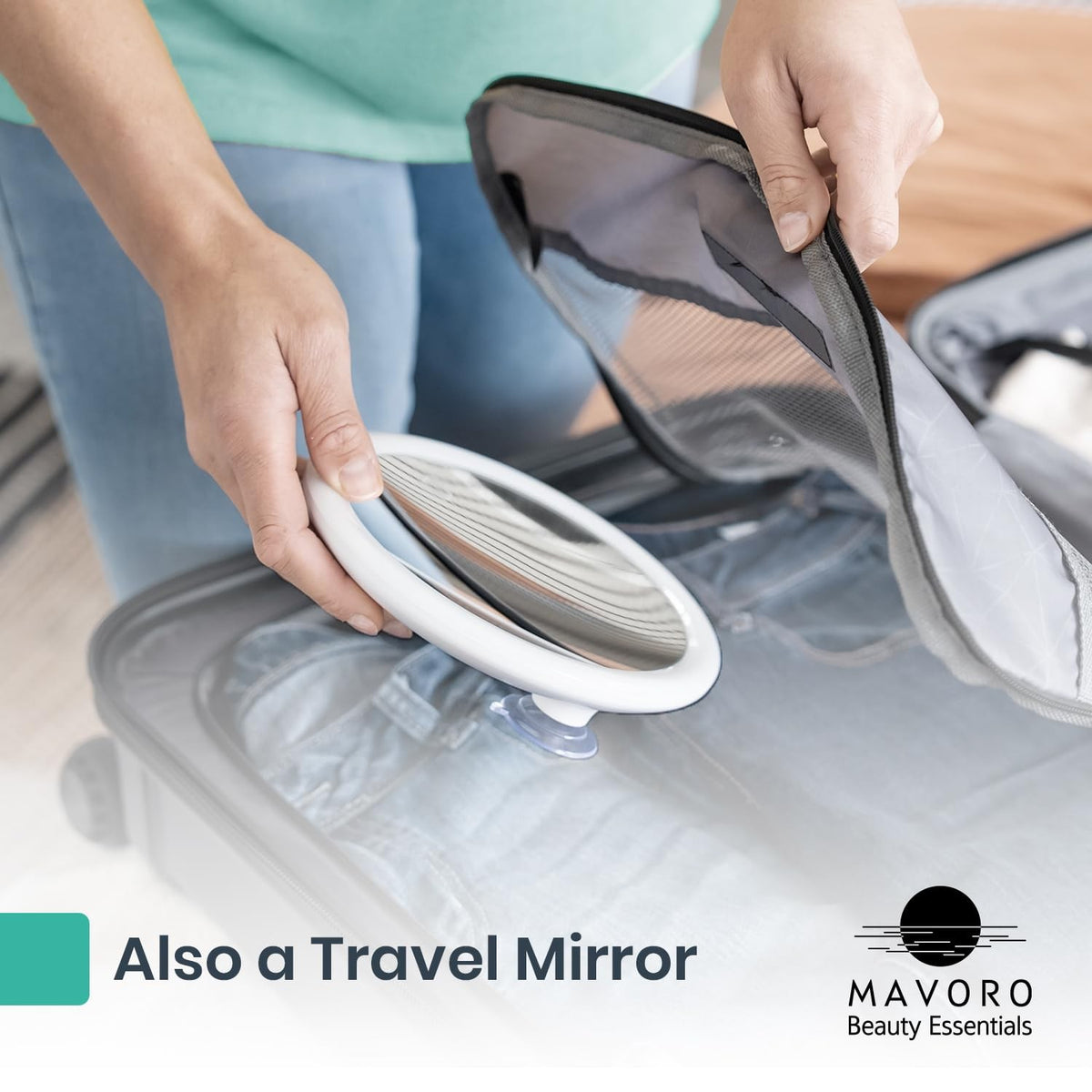 6.8-Inch LED Magnifying Mirror with 10X Magnification and Suction Mount