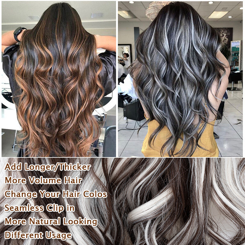 Double Weft Clip-In Human Hair Extensions Full Head - Multiple Colors & Lengths