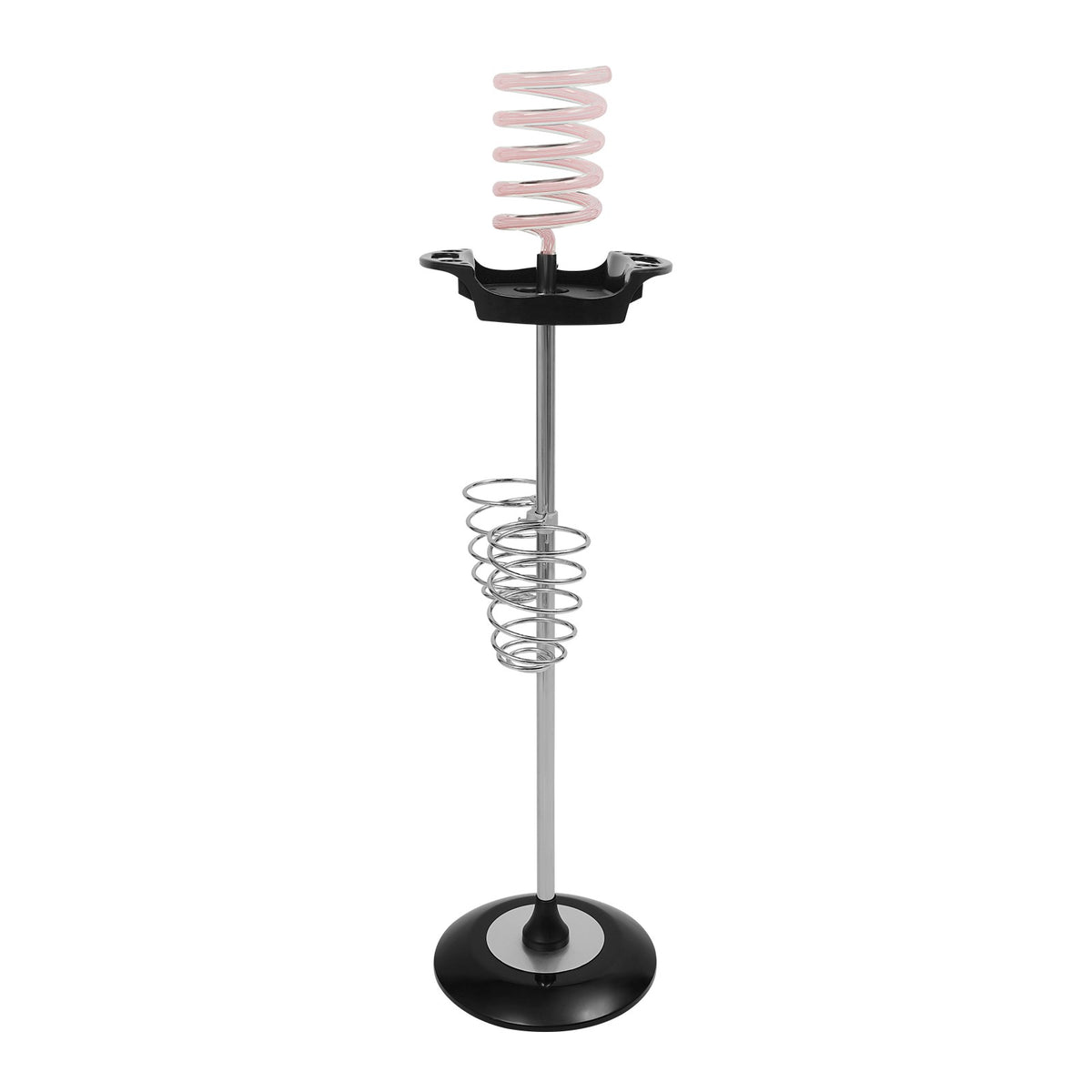 Hair Dryer Stand with Tray and Spiral Holder - Durable Acrylic and Metal Organizer