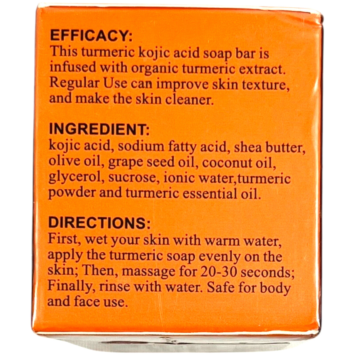 Turmeric Kojic Acid Face Soap 200g Brightening Deep Cleansing Bar