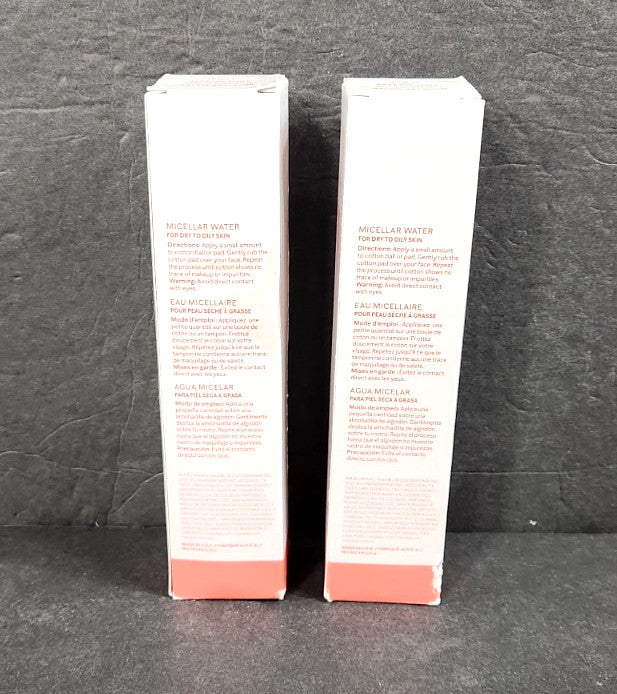 Micellar Cleansing Water Set - 2 Full Size 5 Fl Oz Makeup Removers