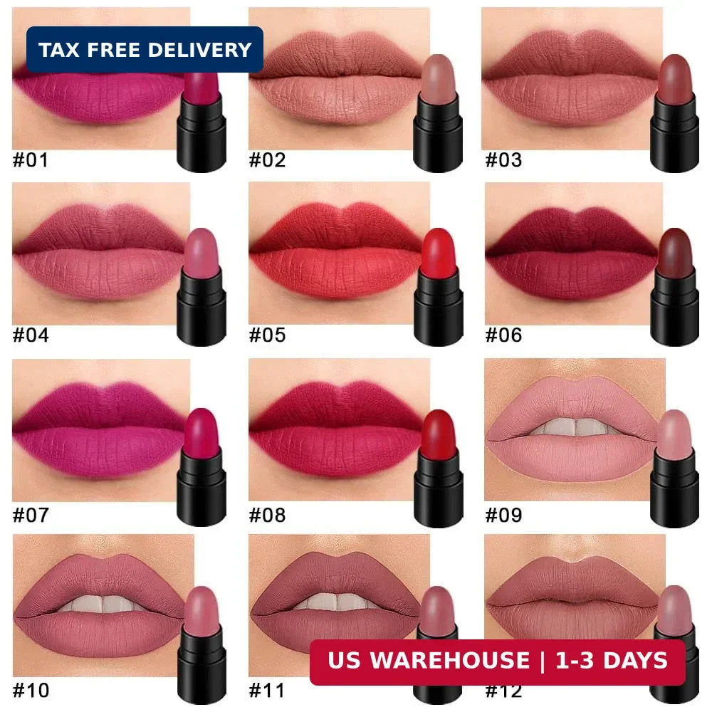 Mini Lipstick Capsule Set - Waterproof Long Lasting Matte Lip Colors for Women