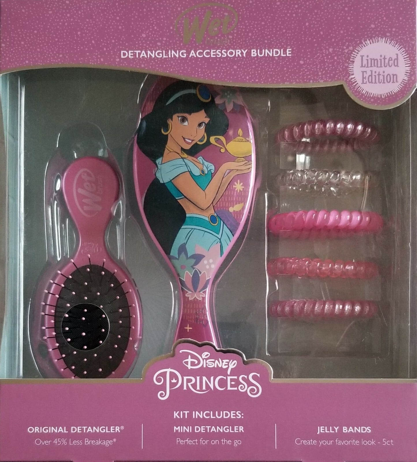 Disney Princess Character Wet Brush Set with Detanglers & Jelly Bands - All Variants